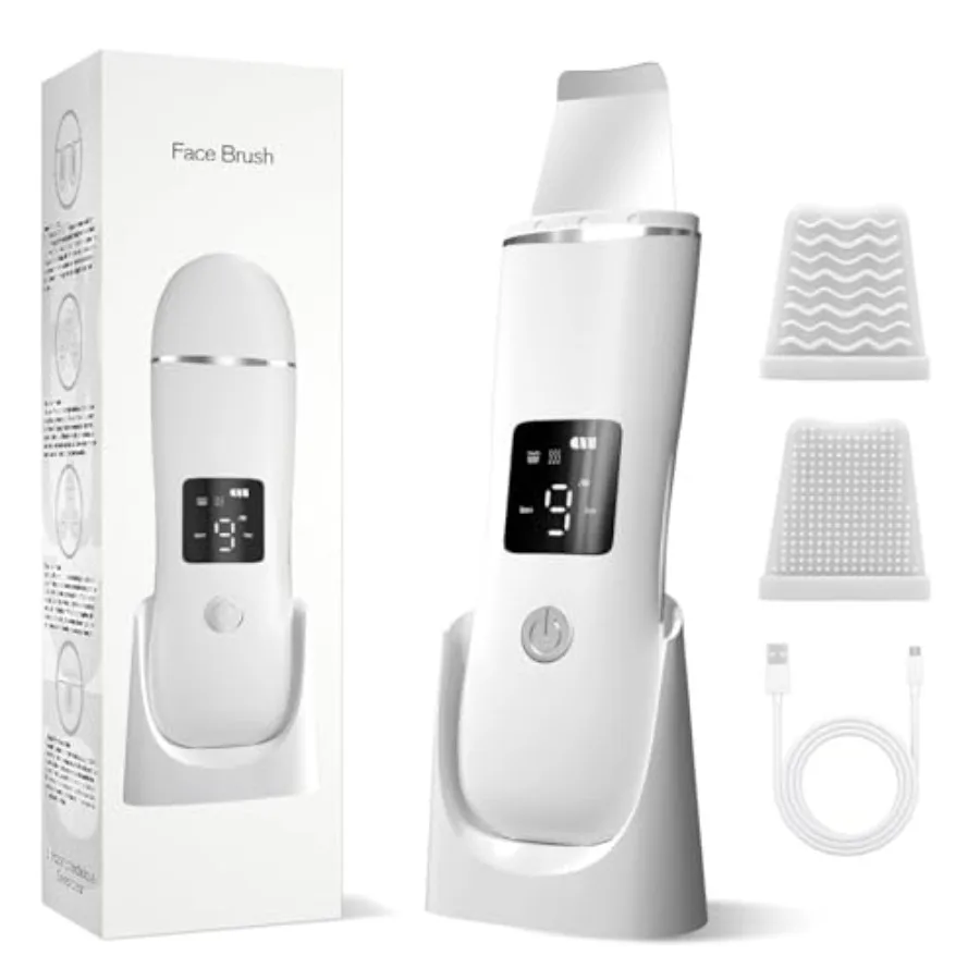 Espátula de pele para purificador facial, removedor preto com 4 modos, extrator de poros, espátula facial, limpeza profunda para cuidados com a pele facial, presente feminino