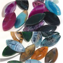 2pcs/lot 20X40mm Dragon Patterned Agate Cabochon Beads Oval Natural Stone Cabochon Beads DIY Jewelry Making Ring Accessories