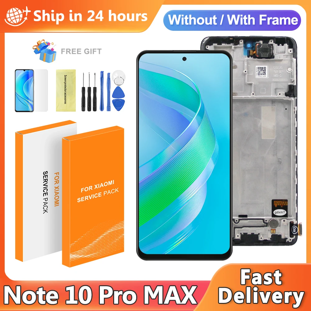 6.67'' For Xiaomi Redmi Note 10 Pro Max M2101K6I Lcd Display Touch Screen Digitizer Assembly For redmi note 10 pro 4G Display