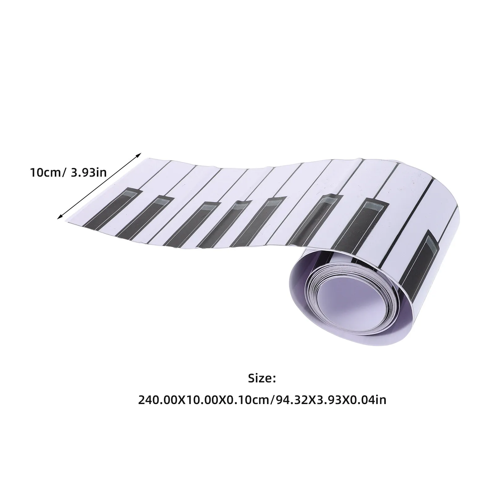 1 Roll Music Bulletin Board Border Trim 7.8ft X 4Inch Piano Key Pattern Elegant Black White Classroom Decor Back to School - view 3