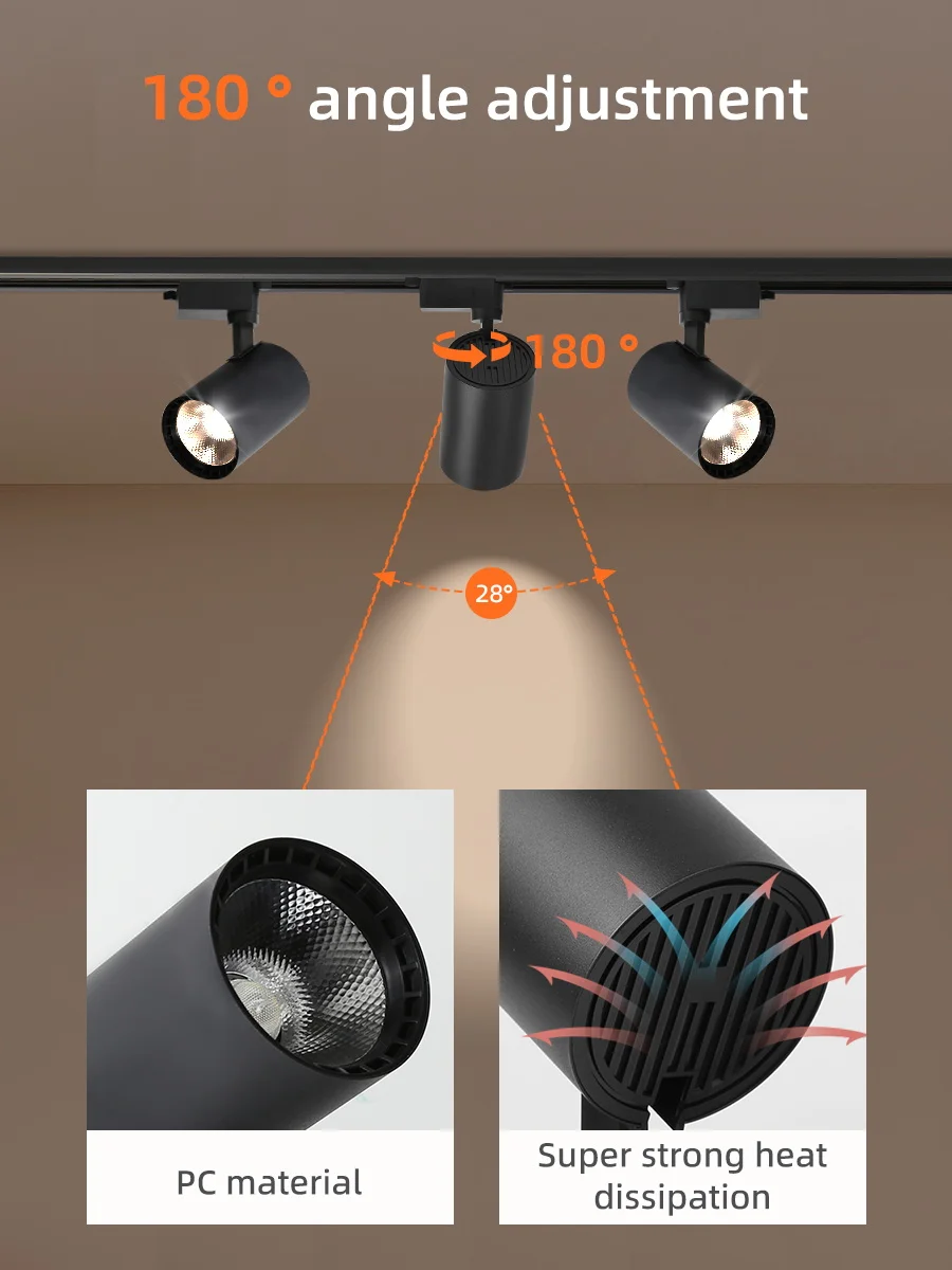COB Schienenlicht Led Schiene Deckenleuchte für Wohnzimmer Küche Linie Scheinwerfer 12W 20W 40W Spot Led Deckenleuchte 220V – Detail 9