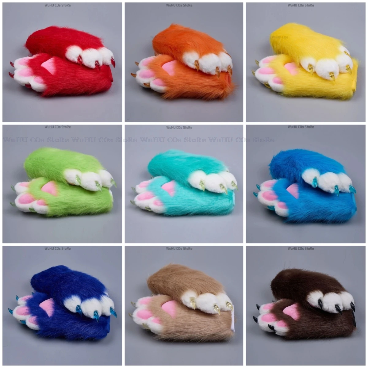 Fursuit Cosplay Paws Gloves Cosplay Accessories Furry Cosplay Paws Rubbit Cat Soft Cute Fluffy Animal Party Kawaii 22 COLORS