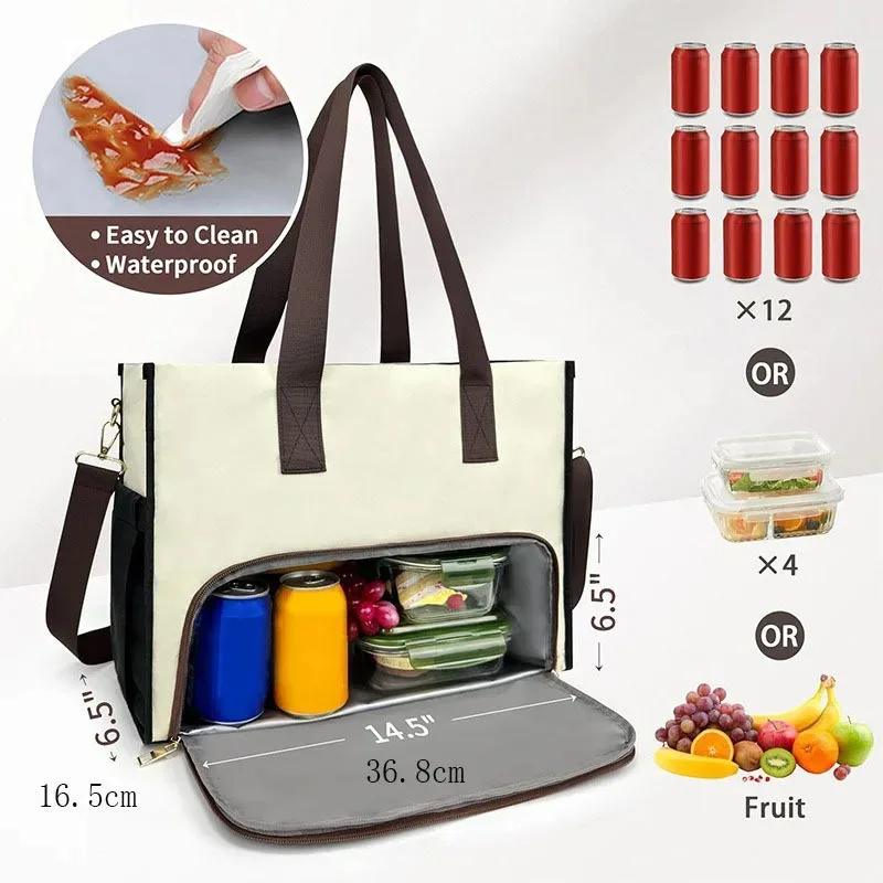 

2026 New Large-Capacity Insulated Lunch Bag, Multifunctional Portable Food Storage with Oxford Cloth Lunch Box for Work