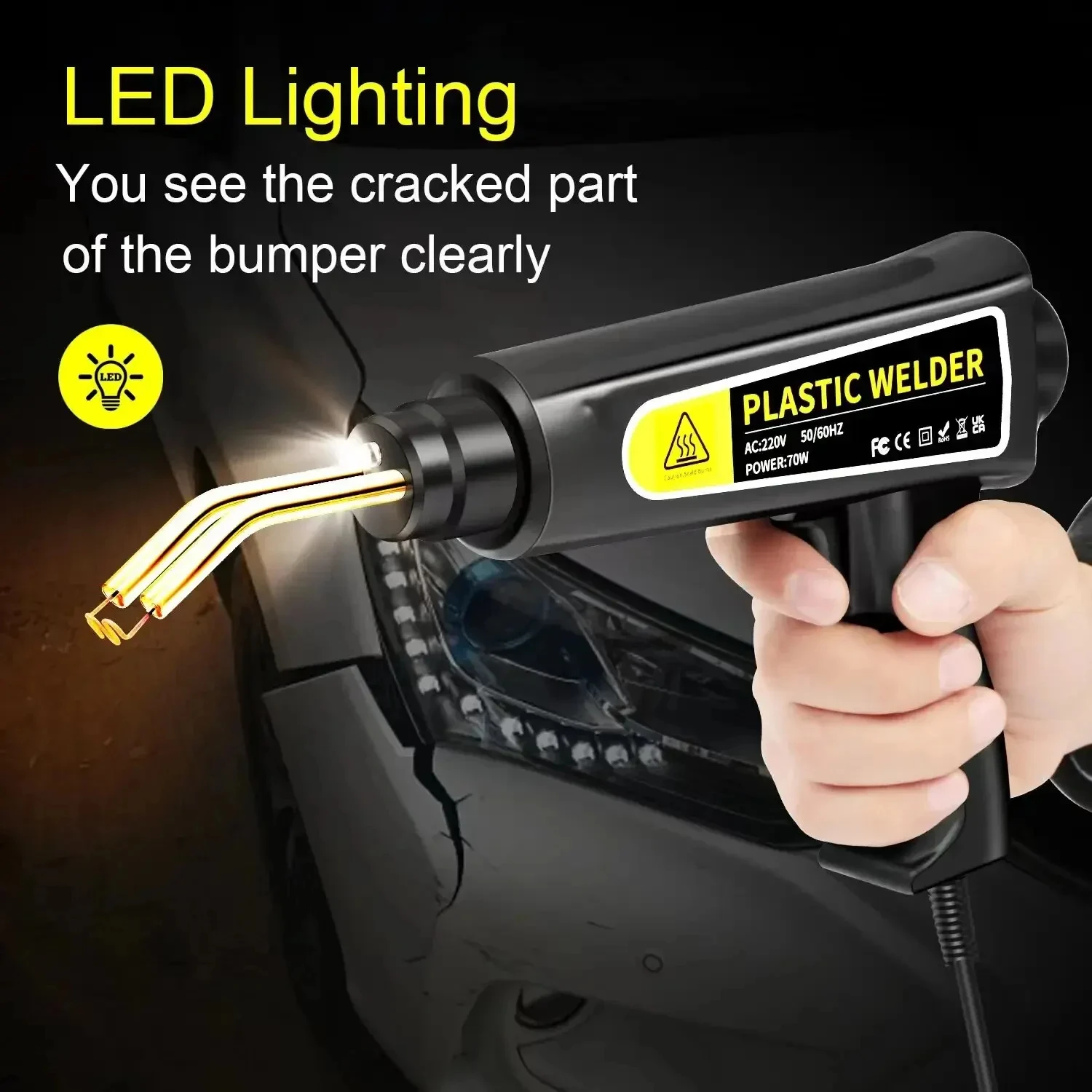 New Heat Gun Plastic Welding Machine Bumper Soldering Iron Staples Bumper Repair Car Tools Kit