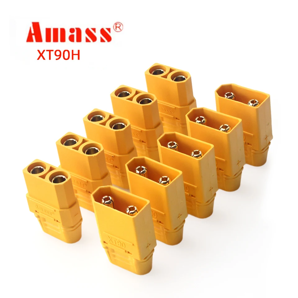 Conector Amass10PCS XT90, 5 pares, conector Amass XT90, enchufe XT90H, adaptador banana macho hembra de 4,5mm para batería Lipo de coche Drone RC