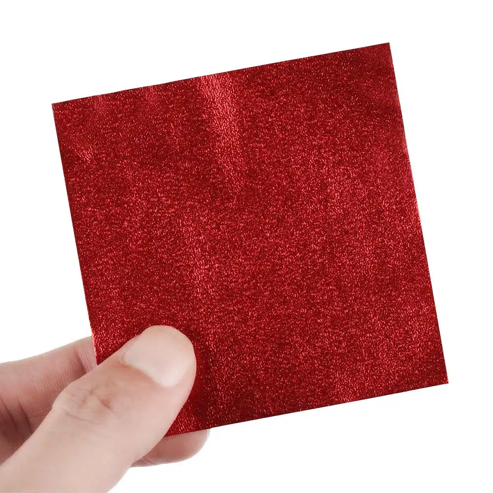 100 sztuk złoty kolor folia aluminiowa opakowanie cukierków papier do pakowania czekolady materiały na wesele 8x8cm czerwony zielony niebieski różowy — zdjęcie produktu 4
