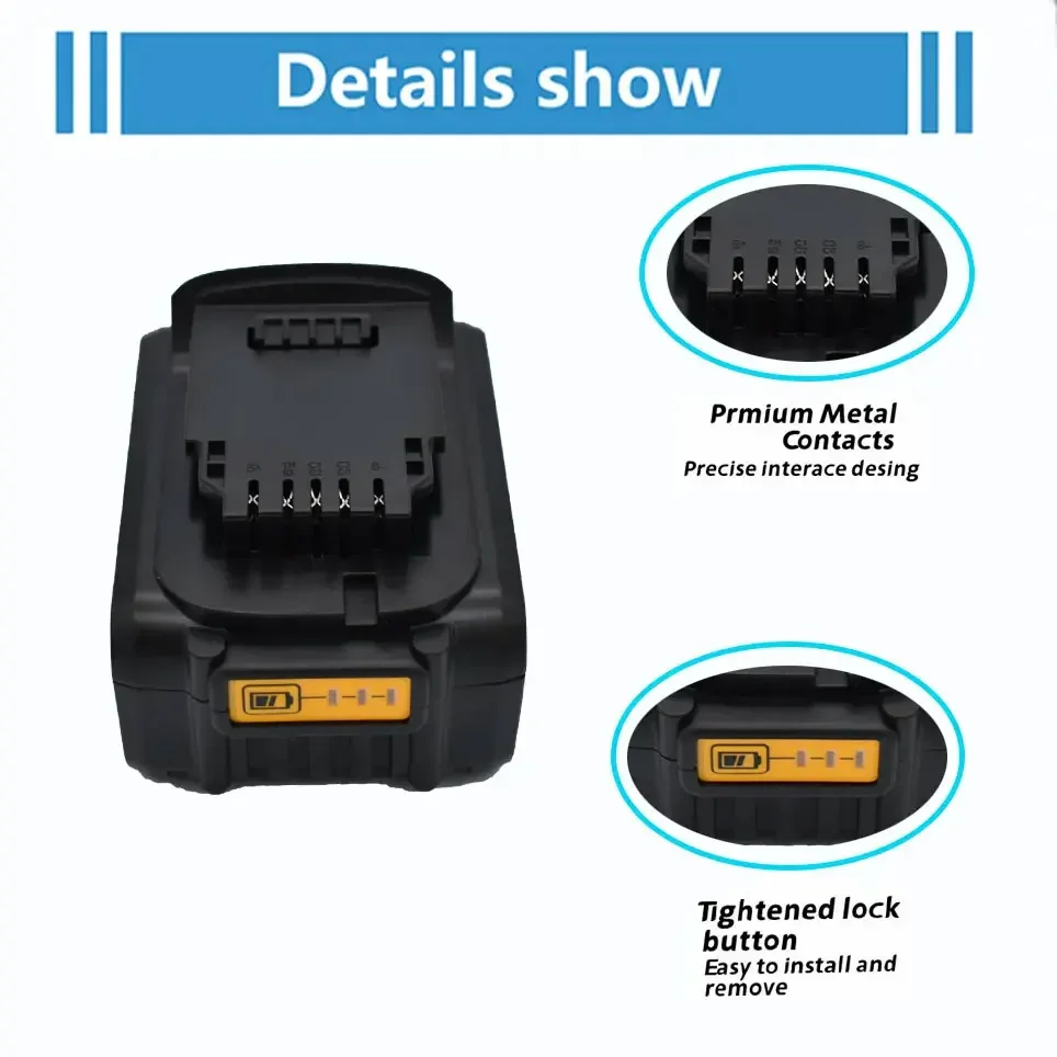 18V 6000mAh rechargeable battery suitable for Dewei DCB184 DCB180 DCB181 DCB182 DCB183 DCB185 18V power tool replacement battery