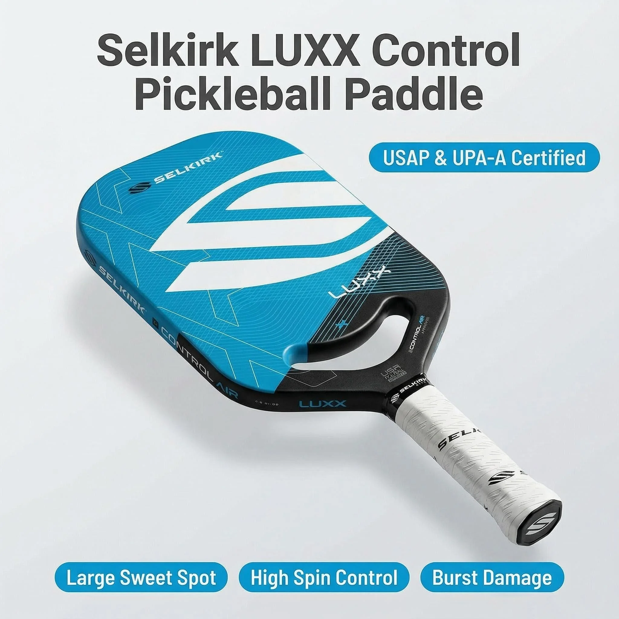 

Selkirk LUXX Control Professional Carbon Fiber Pickleball Paddles X7 Honeycomb Core Large Sweet Spot Power Training Competition