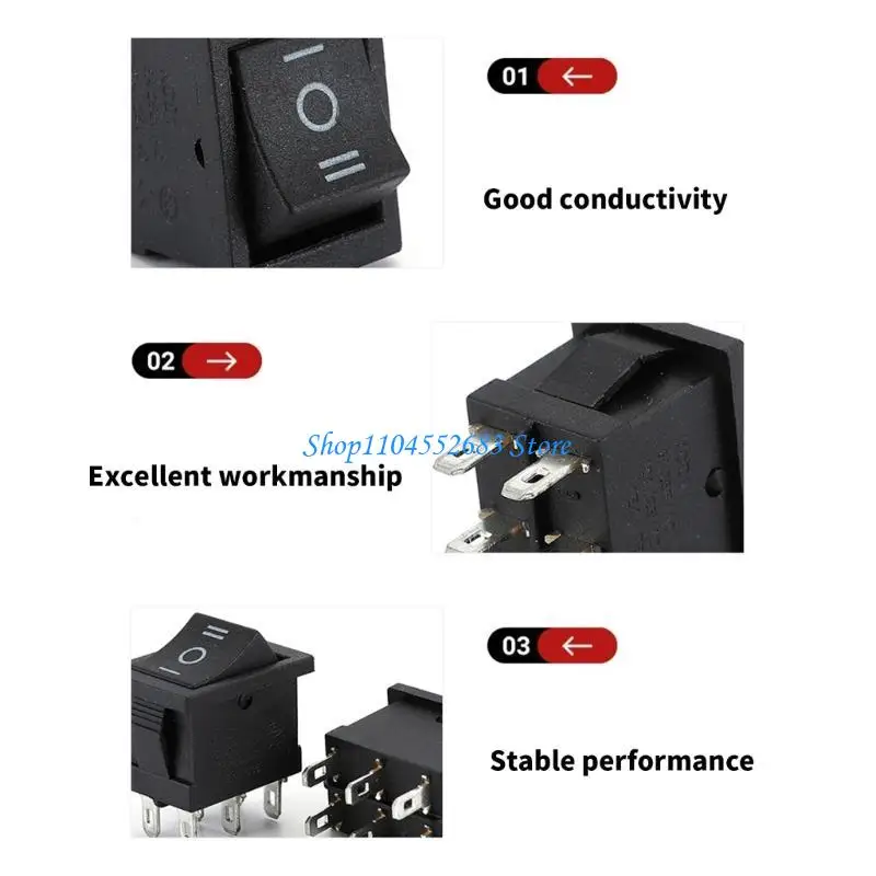 Y6GD 1/4/10Pcs 6 Pin 2 Positions Rocker Switches Power Button Switches Enduring