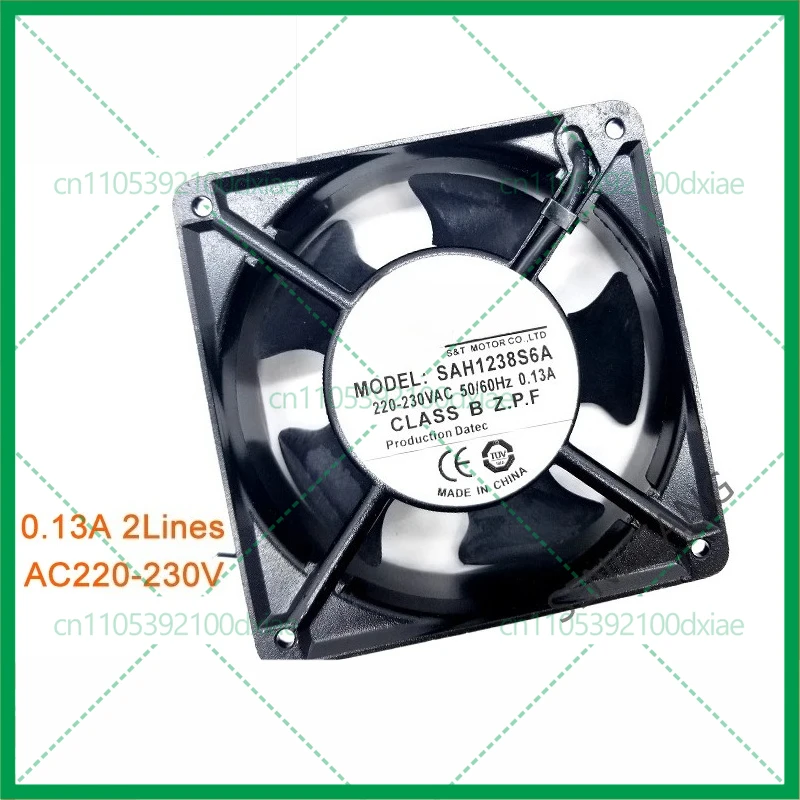 新しい 12 センチメートルファン SAH1238S6A AC220V-230V 0.13A 12038 120*120*38 ミリメートルシャーシキャビネット冷却 2 ライン S&T 用