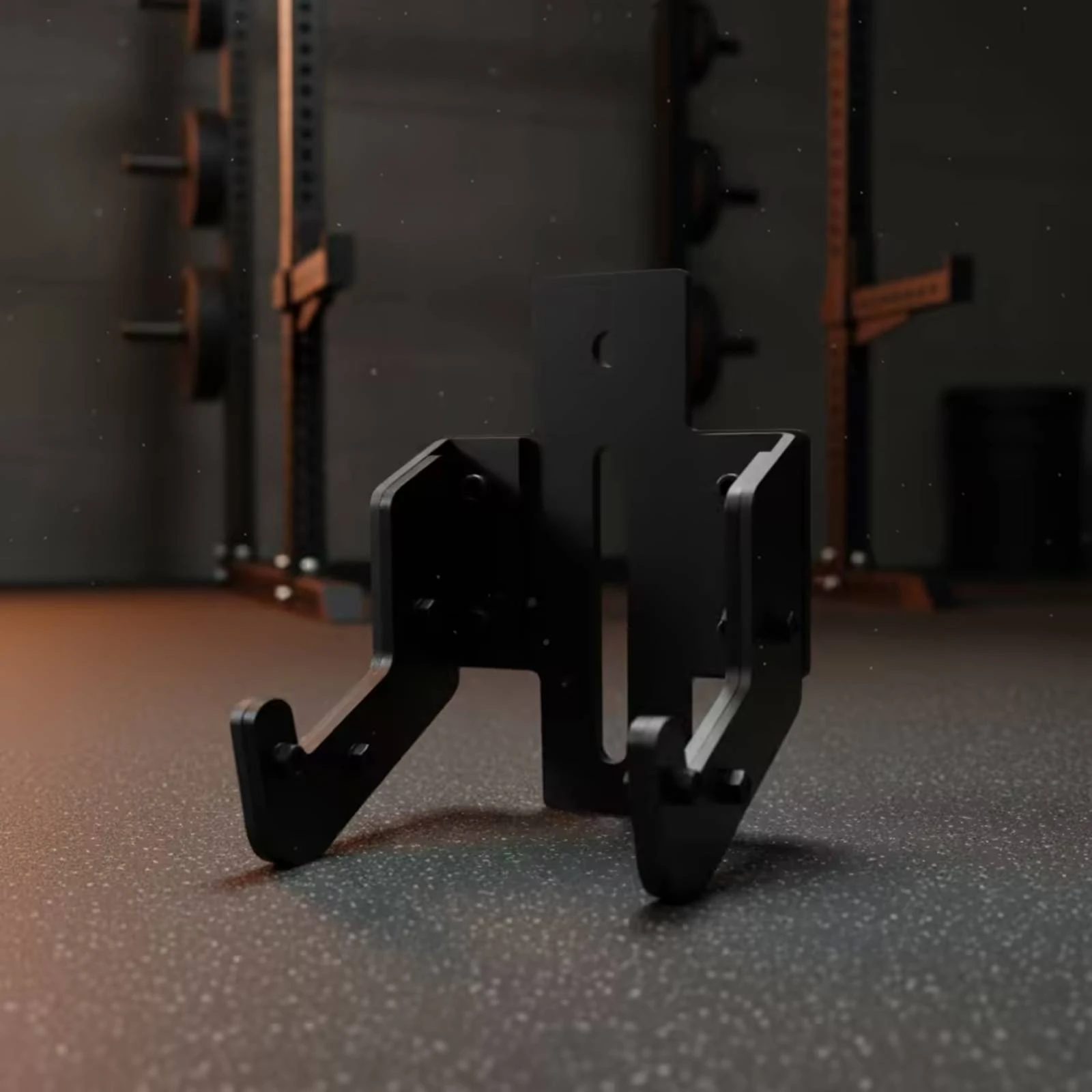 Barbell Support Bracket Matte Black Barbell Hook Bar Rack Long-Lasting for Gym Owners, Weight Room