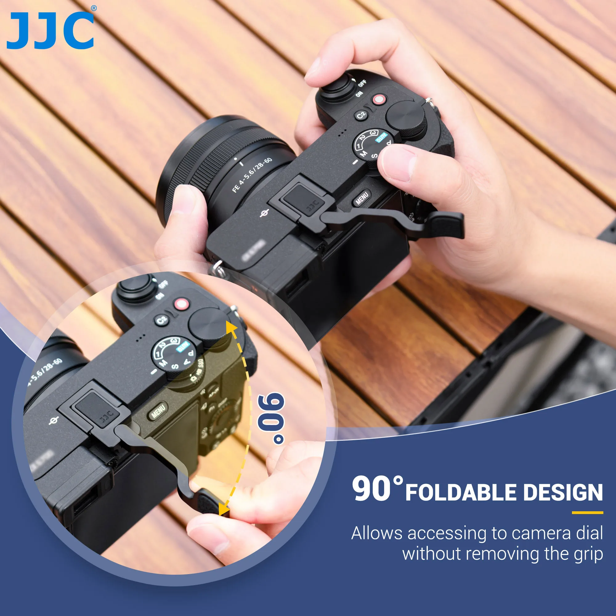 JJC A6700 Foldable Metal Hot Shoe Thumb Up Hand Grip Hot shoe Cover for Sony 6700 Thumb Rest Support Grip for Stable Hand Hold