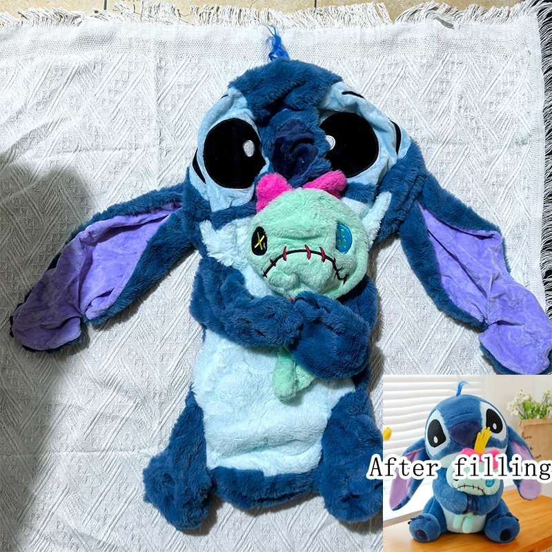 

Disney Lilo and Stitch Anime Plush Toys Kawaii Scrump Stich Plushie Semi-finished Leather Holster Pillow Gift for Children Xmas