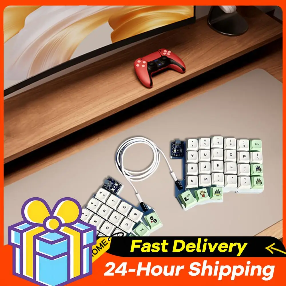 

Раздельная проводная клавиатура для левой и правой руки с возможностью горячей замены, расширенная раскладка, поддержка QMK/VIAL, настраиваемые аксессуары для ПК-геймеров