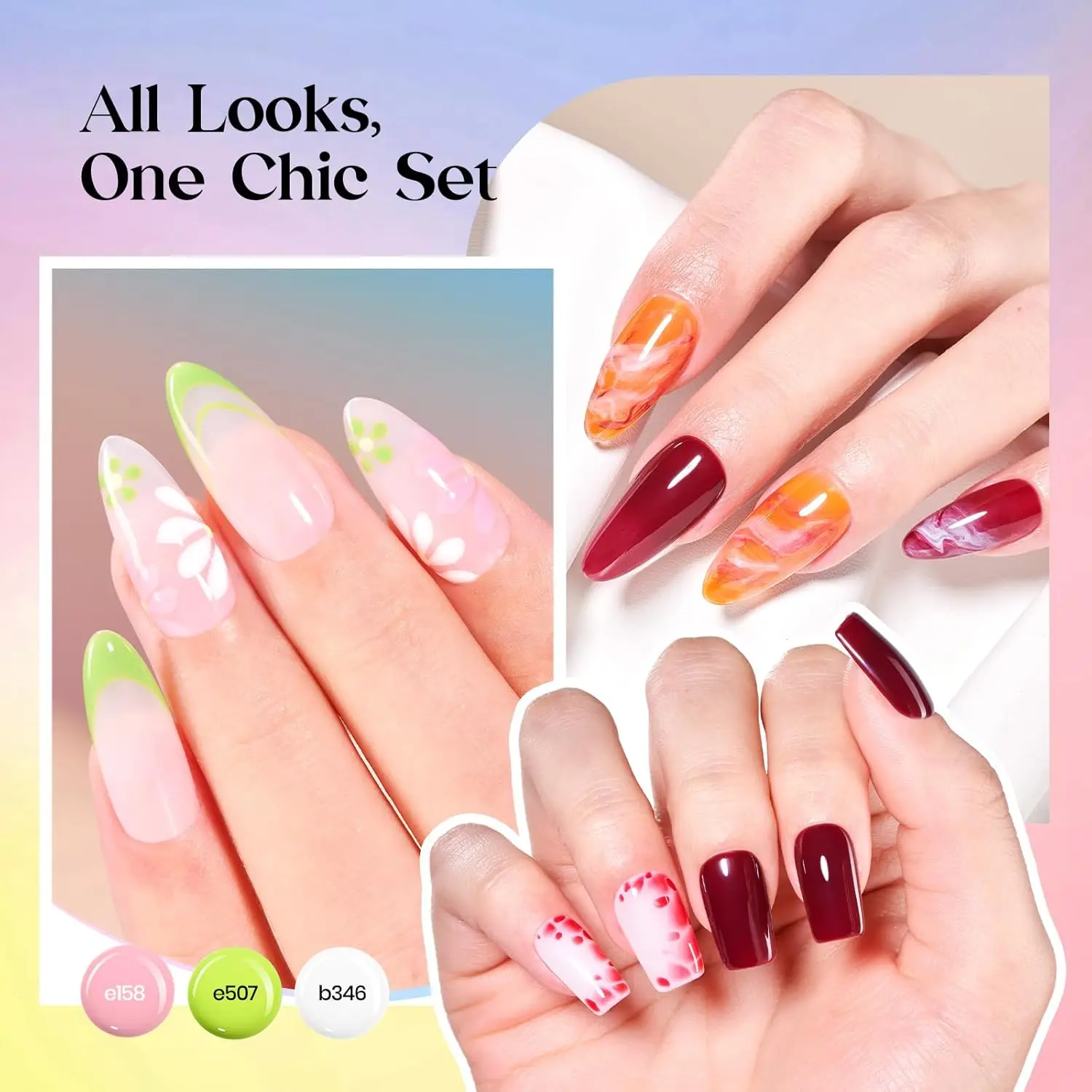 ชุดยาทาเล็บเจล 36 สี พร้อมเบสโค้ทและท็อปโค้ท สำหรับตกแต่งเล็บ ทำเล็บมือ ของขวัญ DIY สำหรับร้านทำเล็บ - ใช้ได้กับหลอด UV LED