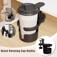 Universal Desk Cup Holder Adjustable Arm Clamp Stand Anti-fall Edge Holder Clamp Table Rotating Cup 360 Degree