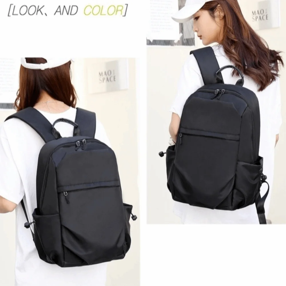 

Solid Color Men Backpack Large Capacity Multifunctional Student School Bag Waterproof Lightweight Oxford Cloth Backpack Travel