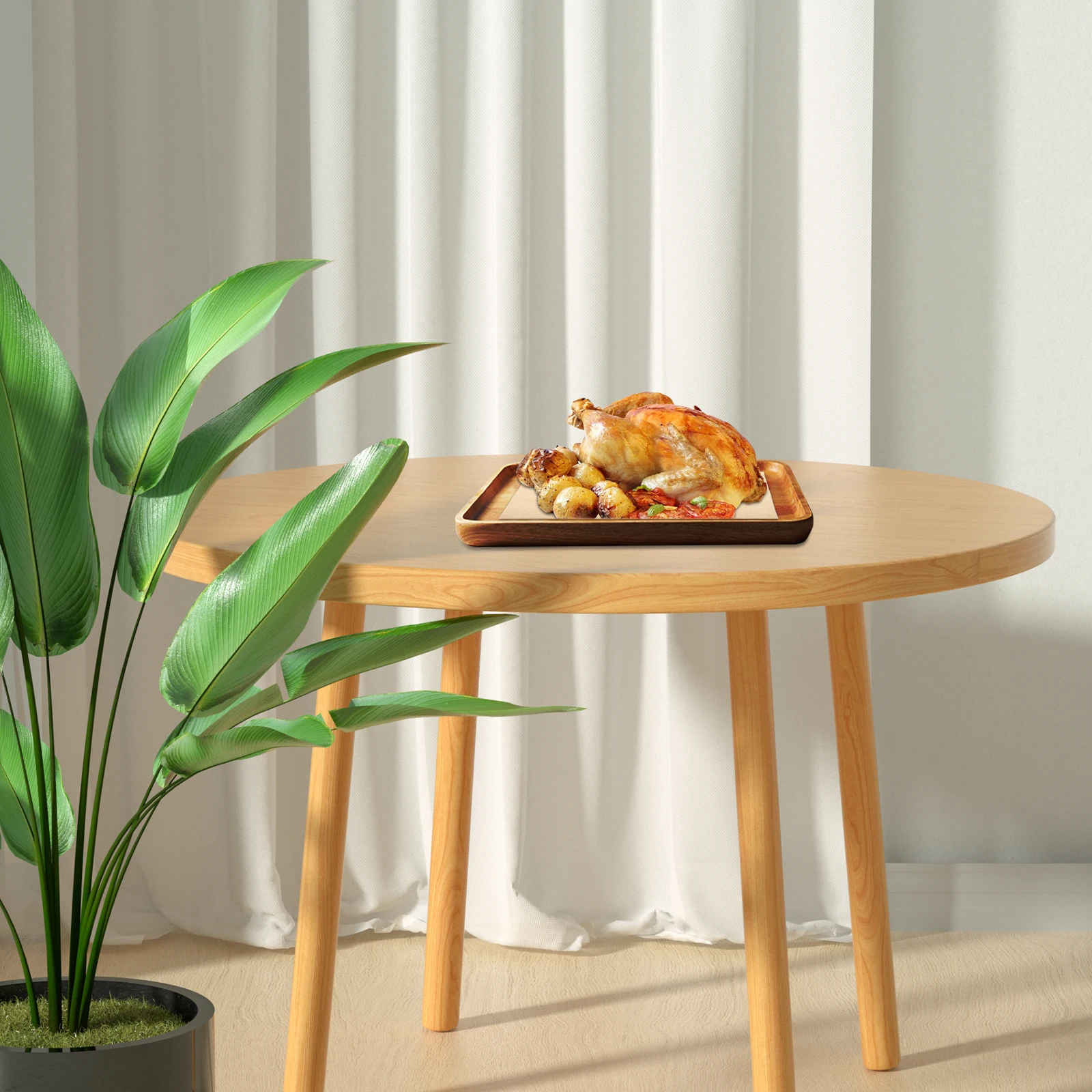 

100pcs Baking Paper 25x20cm Wood Color Oil Resistant Greaseproof Wax Sheets Natural Parchment Disposable Food Liners