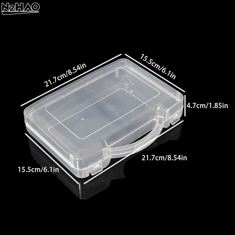 1PC Plastic Transparent Handheld Storage Box Jewelry Storage Box Small Item And Miscellaneous Storage Box