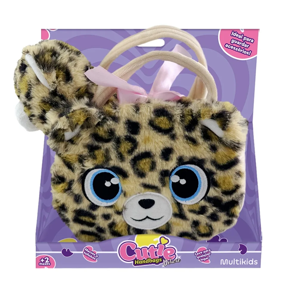 Plush Cutie Handbags Leopard Deluxe Bag and Plush Multikids - BR2224