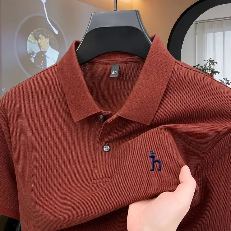 100% reine Baumwolle, hochwertiges Marken-Poloshirt für Herren, kurzärmelig, Sommermode, exquisit gesticktes Golf-Oberteil, lässiges T-Shirt. ﻿ – Detail 27