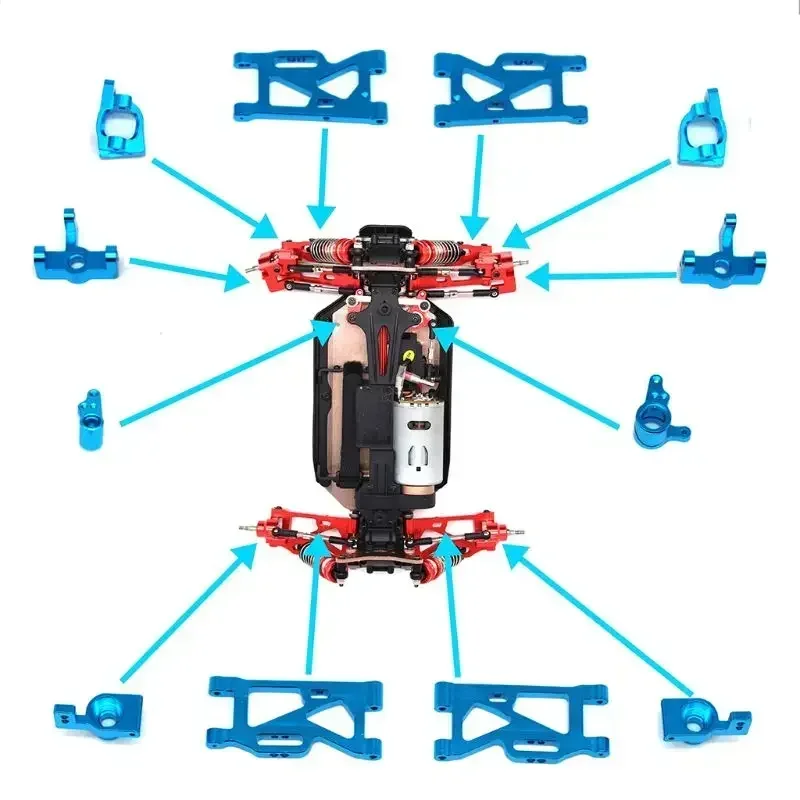 Base de brazo oscilante de dirección de Metal, conjunto de asiento de cubo trasero C, piezas de mejora para Wltoys 144001   Coche RC 1/14