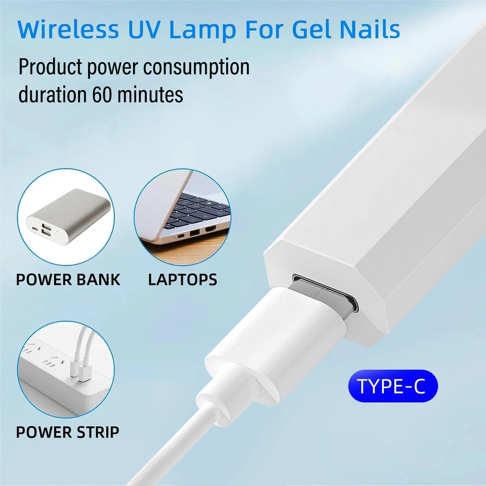 YIKOOLIN Lámpara de uñas UV mini para curar gel, LED para esmalte en gel, manicura USB, secadora de uñas de curado rápido 3