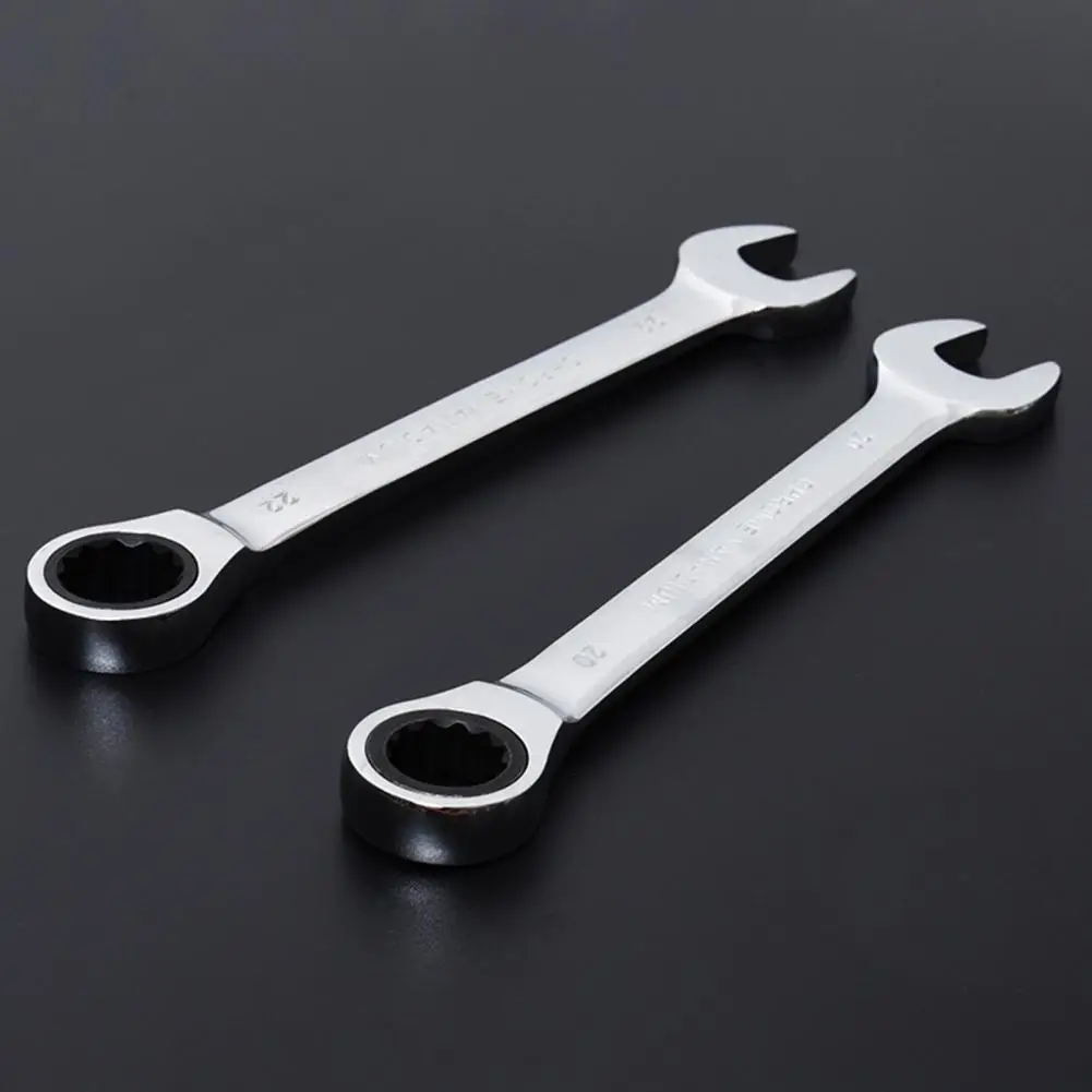 6MM Open End Wrench Tool Ratchet Wrench Flat Opening Hand Tools 72-tooth Car Repair Ratchet Spanner for Car Tire Repair Tools