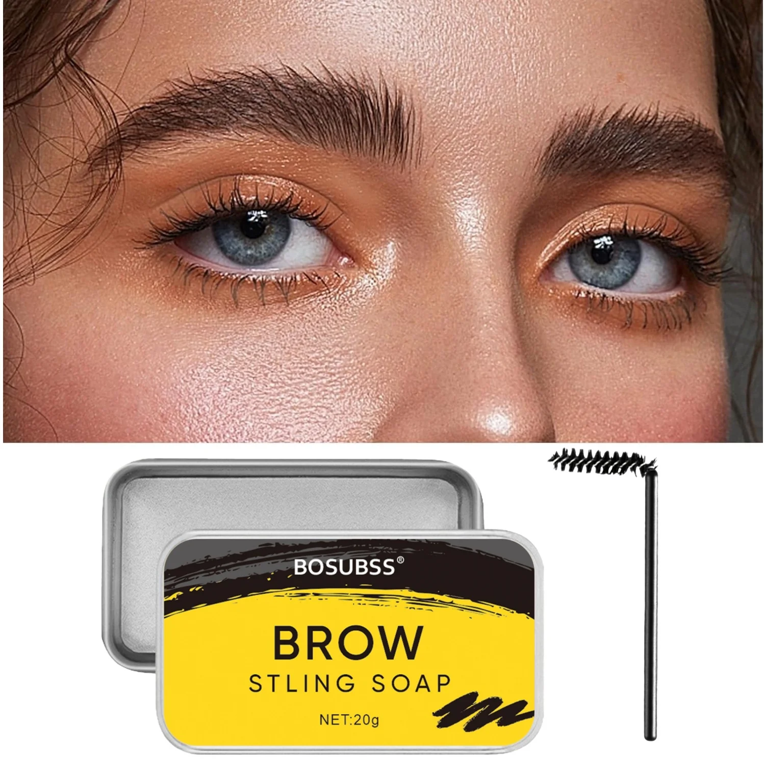 جل تصفيف الحواجب الشفاف المقاوم للماء - شمع حواجب شفاف، عقد طبيعي طويل الأمد، مقاوم للتلطخ ومنعش، مثالي لداي #5