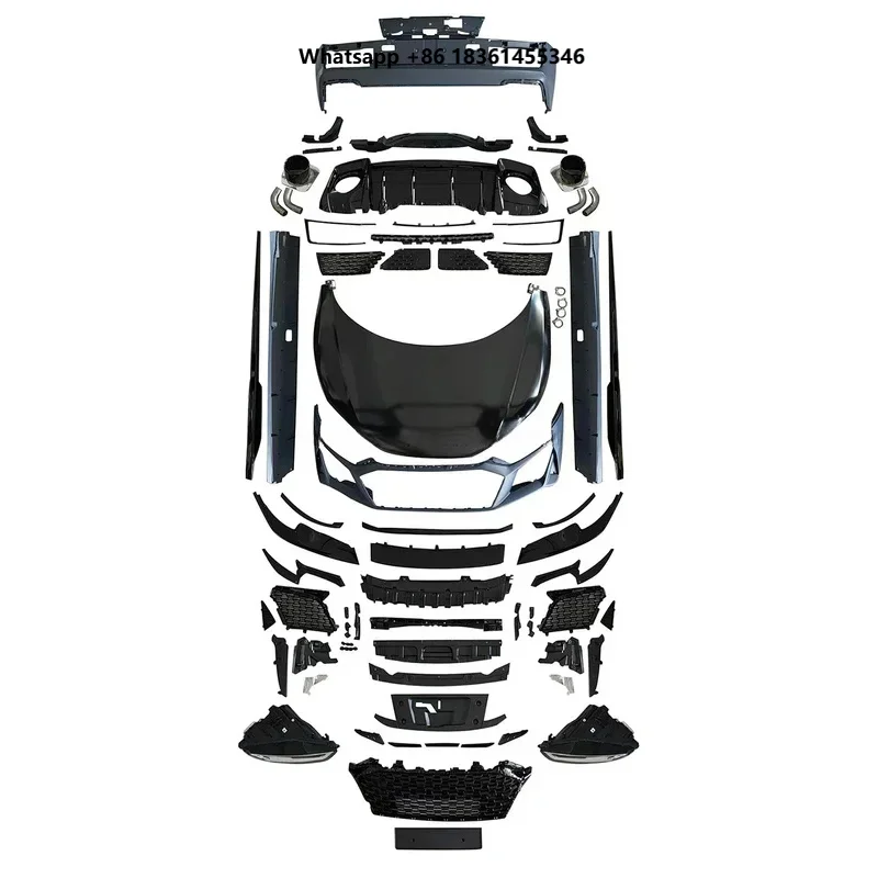Auto Body Kits 0- R, Includ Front Bumper, Side Skirts & Rear Diffuser, High Quality Clip‑On Den, Easy Insta