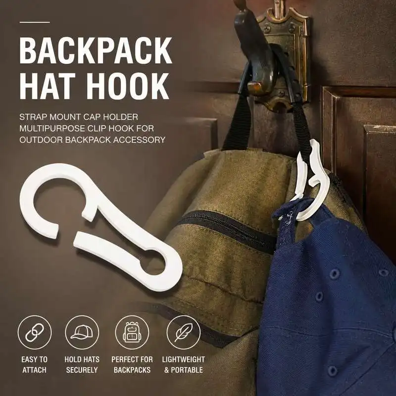 Backpack Hat Hook Strap Mount Cap Holder Multipurpose Clip Hook For Outdoor Backpack Accessory