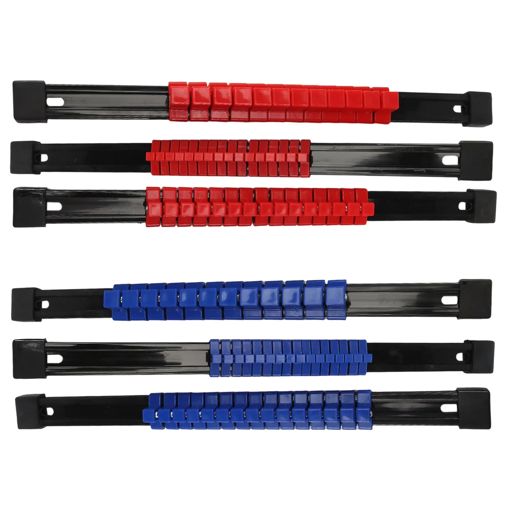 ABPQ-ABS soquete organizador suporte de soquete, unidade de 1/4 Polegada x 32 clipes, unidade de 3/8 Polegada x 30 clipes, unidade de 1/2 Polegada x 24 clipes, 6
