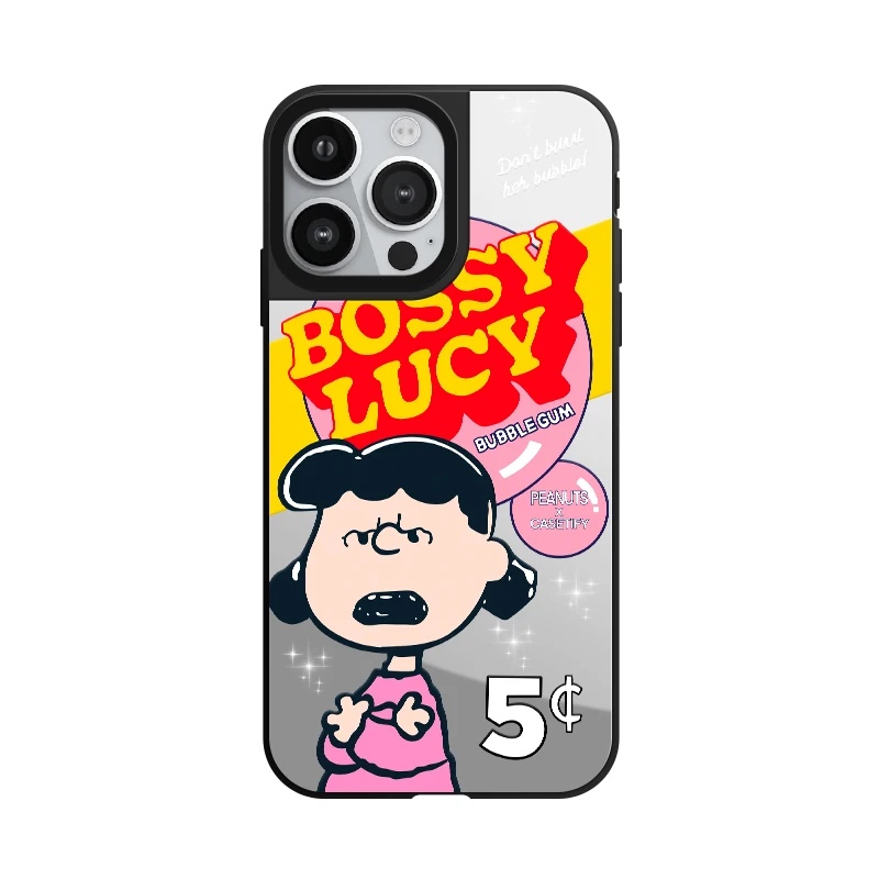 Cartoon Snoopy Lucy custodia per telefono a specchio con MagSafe per iPhone 16 15 14 1312 11 Pro Max Plus simpatica Cover posteriore antiurto