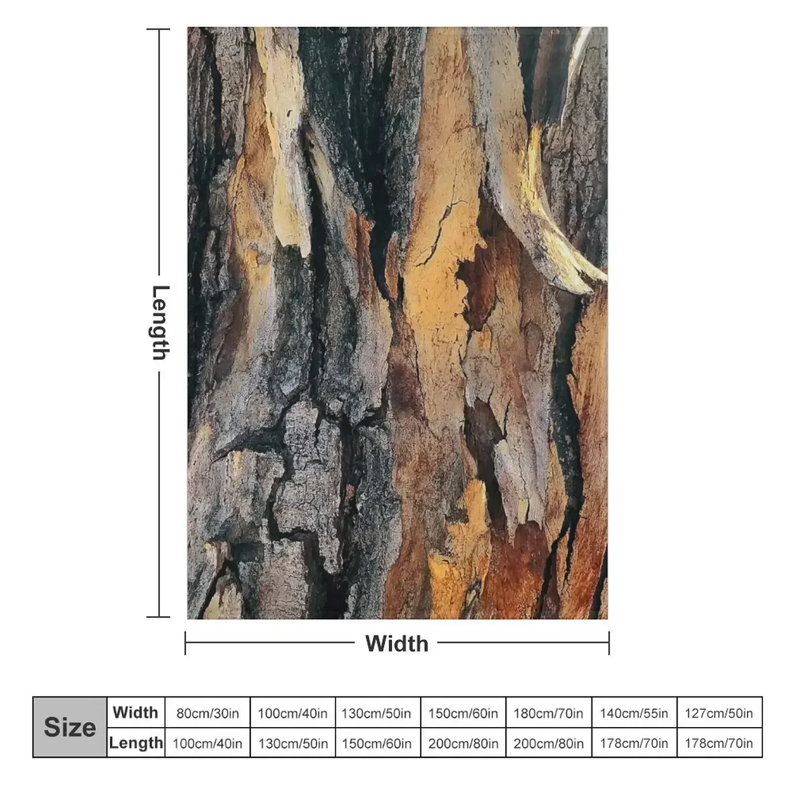 Ruggedly Handsome Exotic Tree Bark Art Photo Throw Blanket Beautifuls Comforter Vintage Warm for babies Thermal Blankets