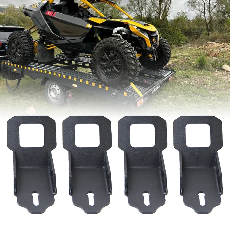 4Pcs Utv Tie Down Hooks Steel for Can Am Maverick Max X3 2017 2018 2019 2020 2021 2022 Modified Trailer Hook