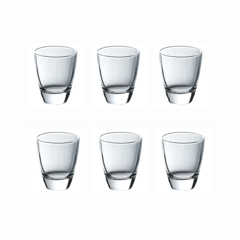 6pcs Set Spirits Shot Glasses Party Bar Club Drinking Tool Wedding Wine Cups 35ml Cocktail Pint Vodka Cups Transparent Drinkware