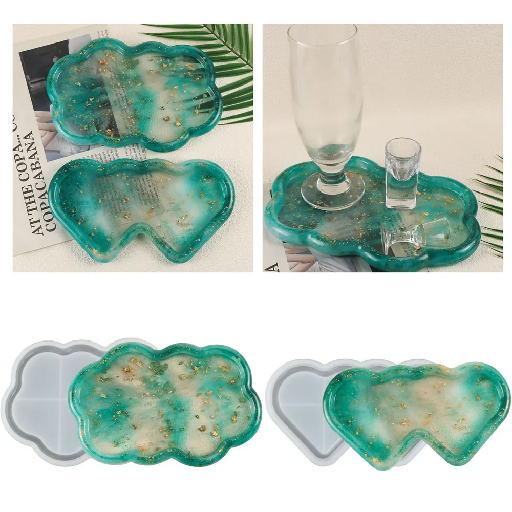 

Cloud Love Shape Storage Tray Silicone Mold Aromatherapy Candle Dish Plaster Mold Candle Tray Coaster Resin Drip Mold