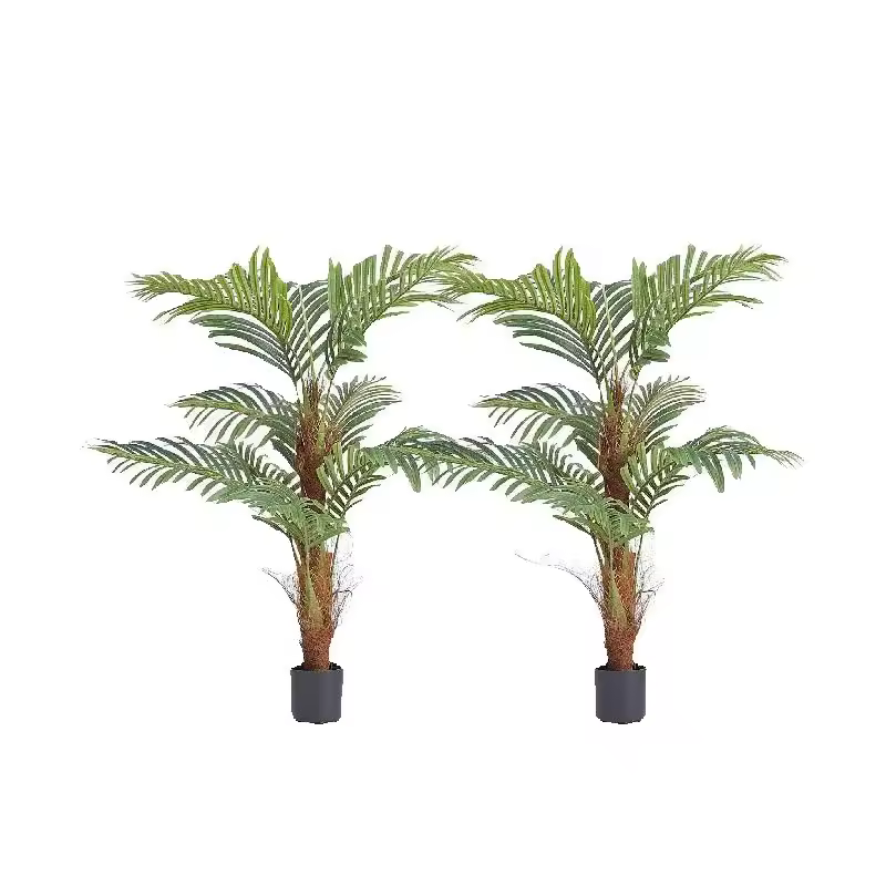 SucceBuy palmier artificiel 4/5/6 pieds fausse plante matériau PE sécurisé et Protection d'inclinaison Anti-basculement plante à faible entretien pour la maison