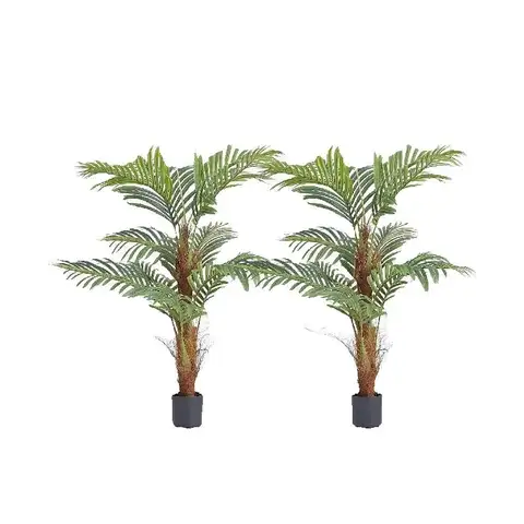 SucceBuy Artificial Palm Tree 4/5/6 FT Faux Plant Secure PE Material & Anti-Tip Tilt Protection Low-Maintenance Plant for Home