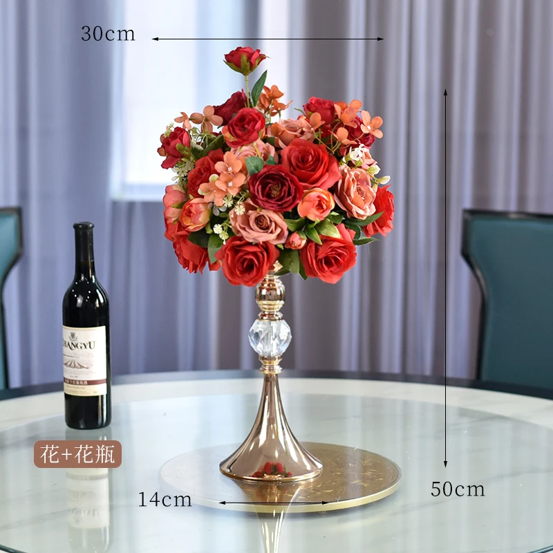 

Hotel Wedding Restaurant Table Flower Pendulum Simulation Flower Hotel Round Table Middle Turntable False Flower Decoration Tabl