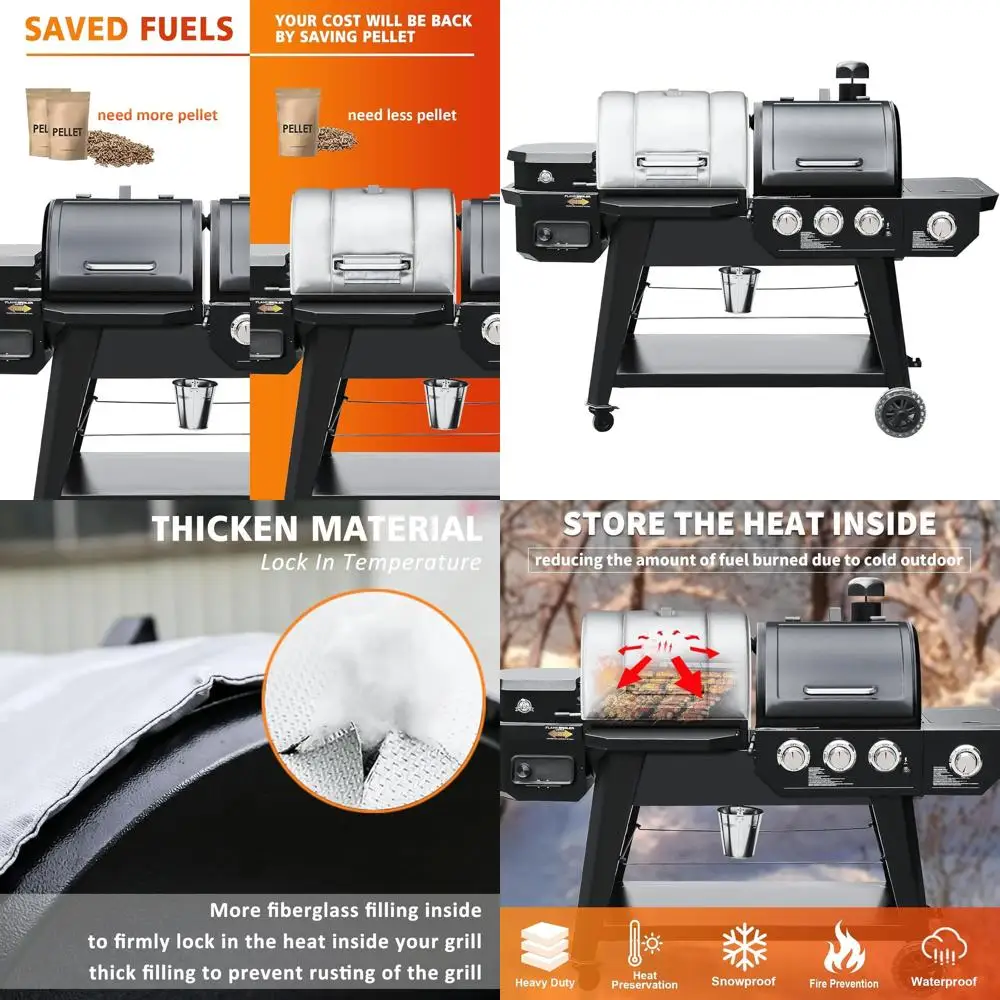 

Winter Insulated Cover for Pit Boss Pro Series Combo Grills: PB1100 PSC2, PB1100 PSC1, PB1230, PB1260, Pro PB600PS1