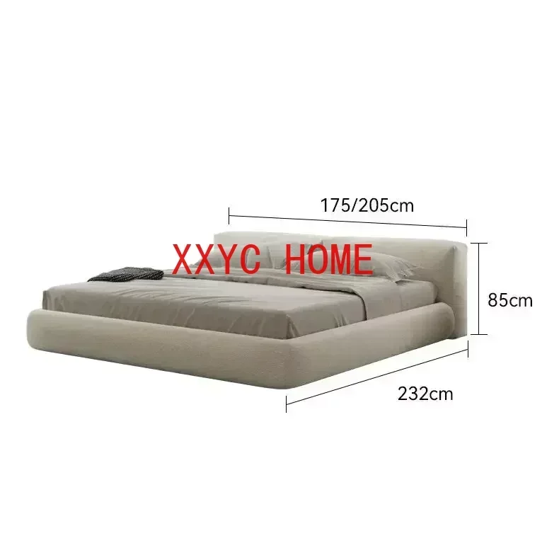 Upholstered Luxury Modern Furniture Fabric King Size Bed Double Bed With Filling Headboard