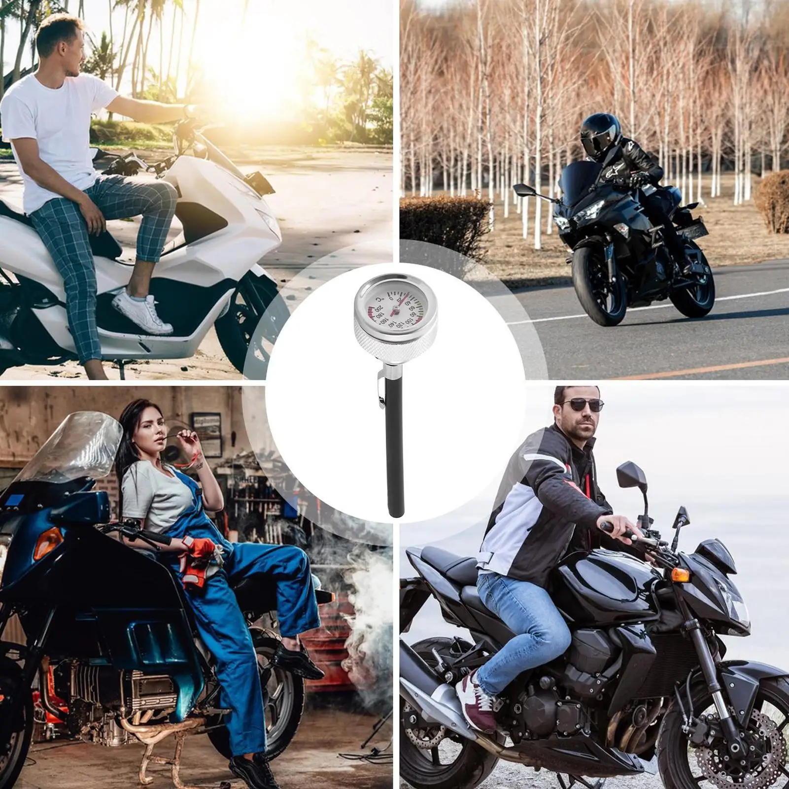 For For M20 X 2.5 Oil Tank Cap 0-200Celsius Digital Display Indicator Motorbike Oil Tank Cap Replacement For Motorcycling Riding