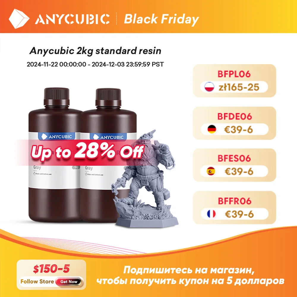 ANYCUBIC 405nm UV Resin For Photon 3D Printer Photon Mono X Printing Material LCD UV Sensitive Normal 1kg Liquid