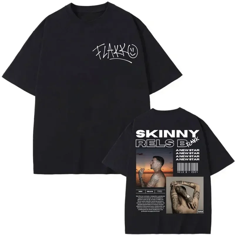 Camisetas con Gráficos del Álbum de Rapper Rels B, Ropa para Hombre y Mujer, Camisetas de Moda Hip Hop, Camisetas de Manga Corta de Algodón de Alta Calidad