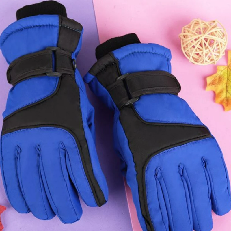 2024 Ski Gloves Outdoor Sport Boys Cycling Mittens Down Warm Girls Winter Waterproof Female Snow Glove Mountain Snowboard Mitten