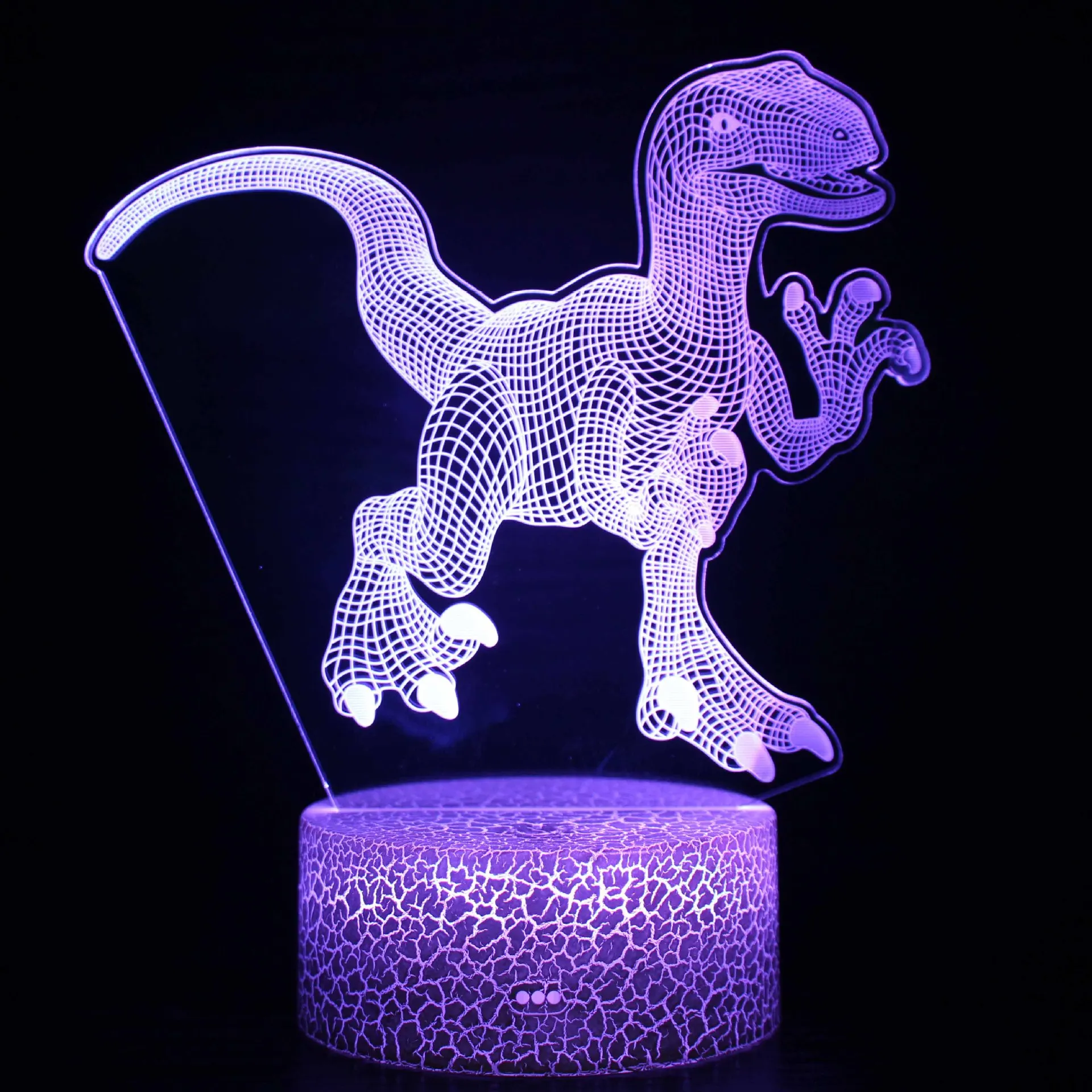 3D Dinosaur Lamp for Boys Acrylic Led Night Light Kids Room 7 Colors Changing Nightlight Child Dinosaur Gifts Toys for Birthday