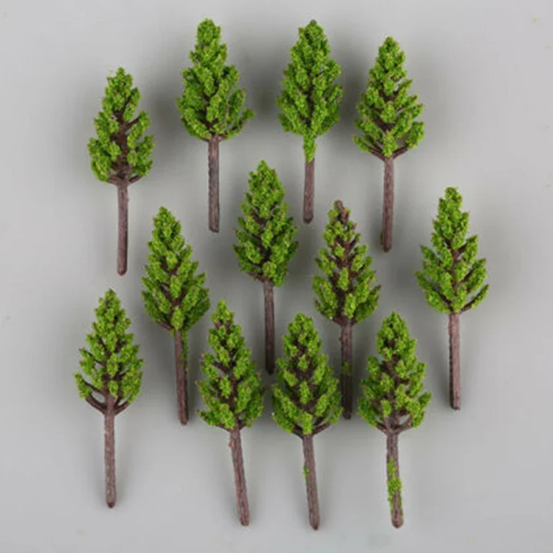 100Pcs 38mm Model Pine Trees Model N Z Scale Wargame Train Railway Scenery Layout Decor Accessories Landscape