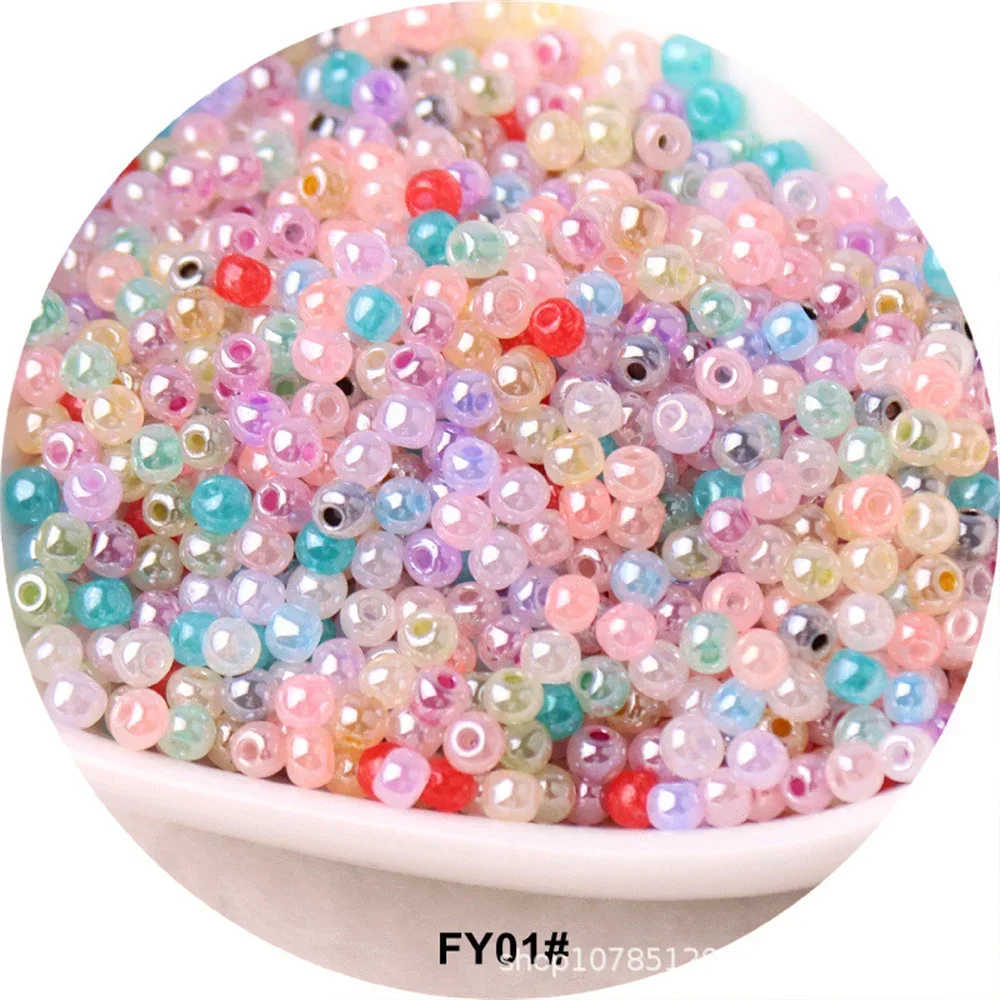 Perles de verre pour bijoux, bracelet, bague, bricolage, accessoires de charme, 2/3/4mm