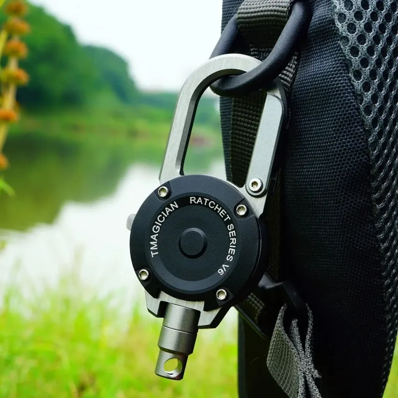 Everbright Store New Telescopic Buckle Mountaineering Buckle Hanging Buckle Outdoor All-metal Anti-loss Elastic
